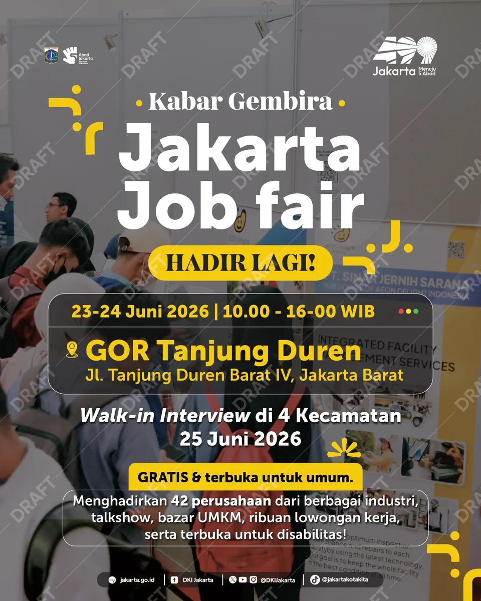 Job Fair Kabupaten Purworejo 2026 (Suku Dinas TKTE Wilayah Kabupaten Purworejo Barat) : 23-24 Juni 2026